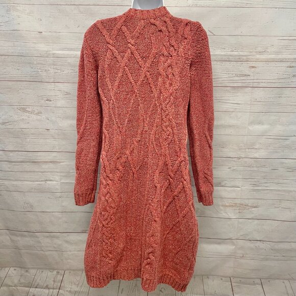 Anthropologie Far Away Close Coiled Cable Knit Wool Duster Sweater - Picture 2 of 8